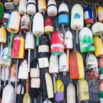 Lobster buoys hanging on a wall Lobster buoys hanging on a wall